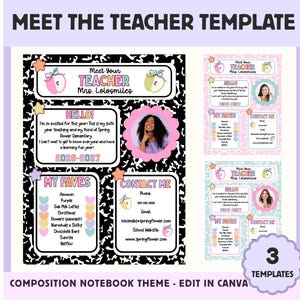 Treffen Sie die Lehrer Vorlage, Komposition Notizbuch Design (Digitaler Download)