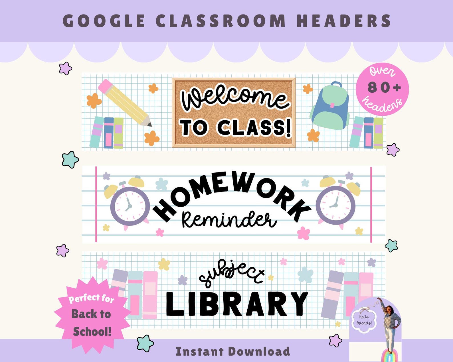 Google Classroom Headers: 80+ Online School Banner Themes (pngs, Non ...