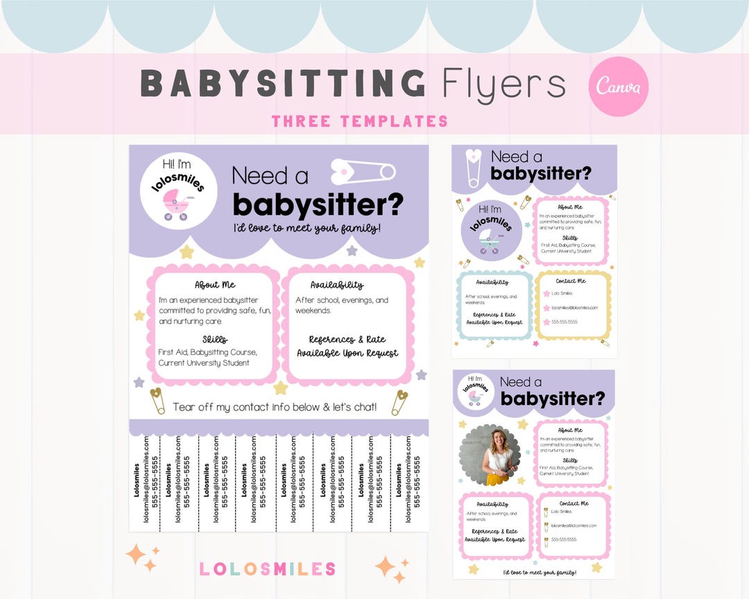 Babysitting Flyer Babysitter Flyer Childcare Business Template