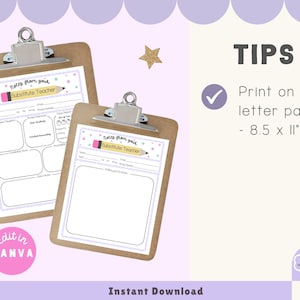 Substitute Teacher Report, Printable Note for Teachers, Substitute Teaching Resources, Classroom Decor