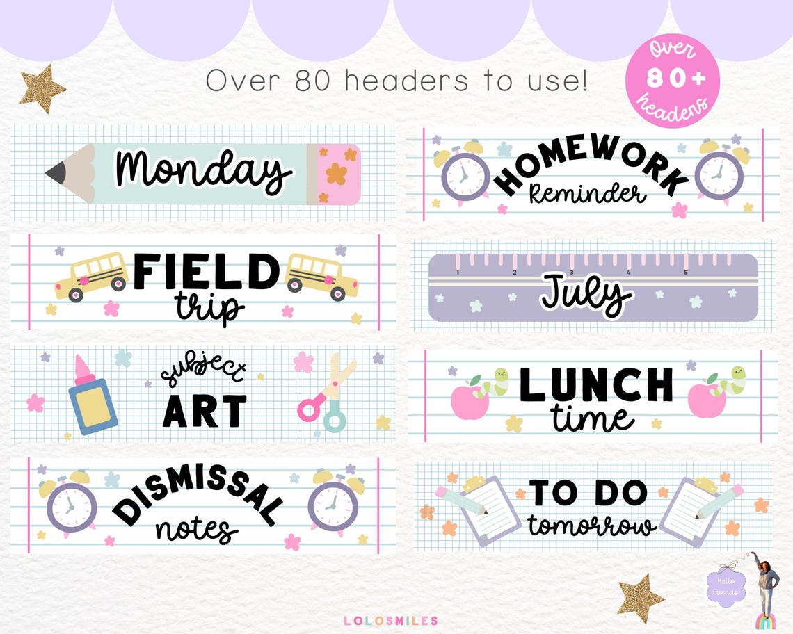 Google Classroom Headers: 80+ Online School Banner Themes (pngs, Non ...