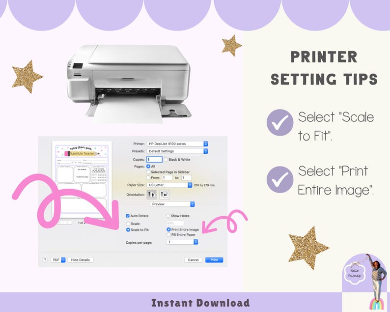 Substitute Teacher Report, Printable Note for Teachers, Substitute Teaching Resources, Classroom Decor