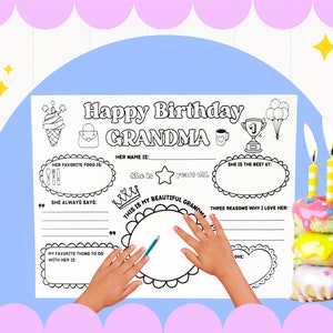 Happy Birthday Grandma Card Printable, Grandma Printable Coloring Page ...