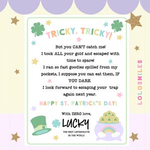 Leprechaun Letter, Leprechaun Trap, Leprechaun Printable Letter for Kids, St. Patrick&#39;s Day Activity, Catch a Leprechaun