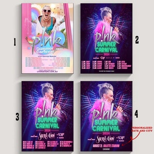 Custom Pink Tour Summer Carnival 2024 Poster