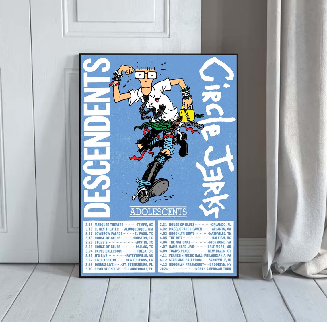 Descendants Circle Jerks & Adolescents Plot 2024 Tour Affiche Etsy France