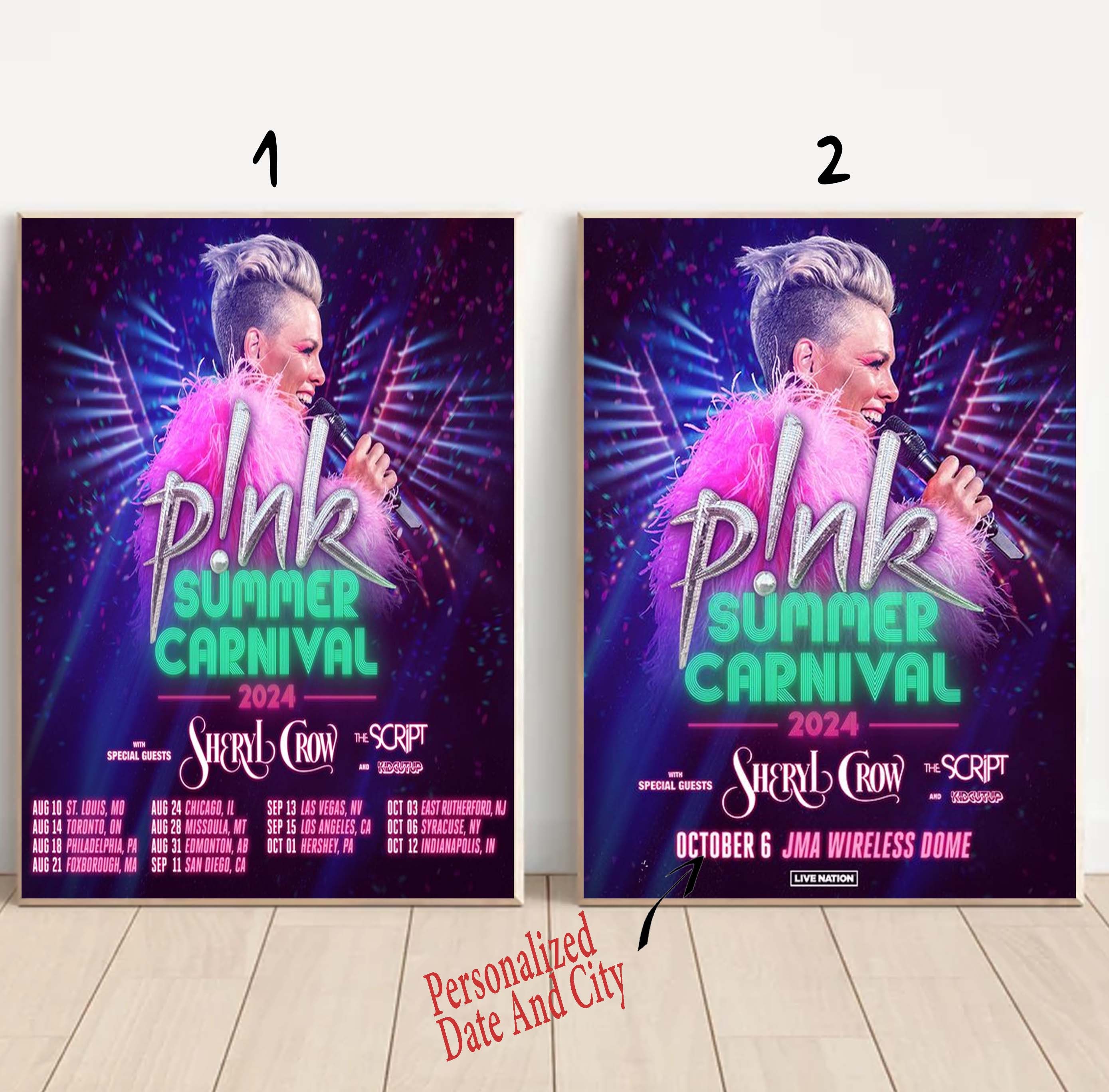 Custom Pink Tour Summer Carnival 2025 Poster sold by Enforced Caitlin