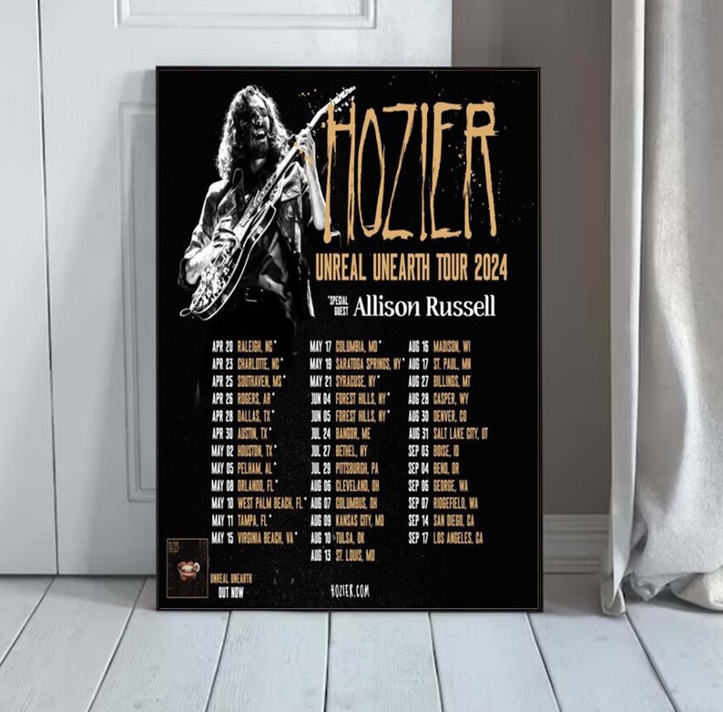 Hozier Unreal Unearth Tour 2025 Poster Etsy
