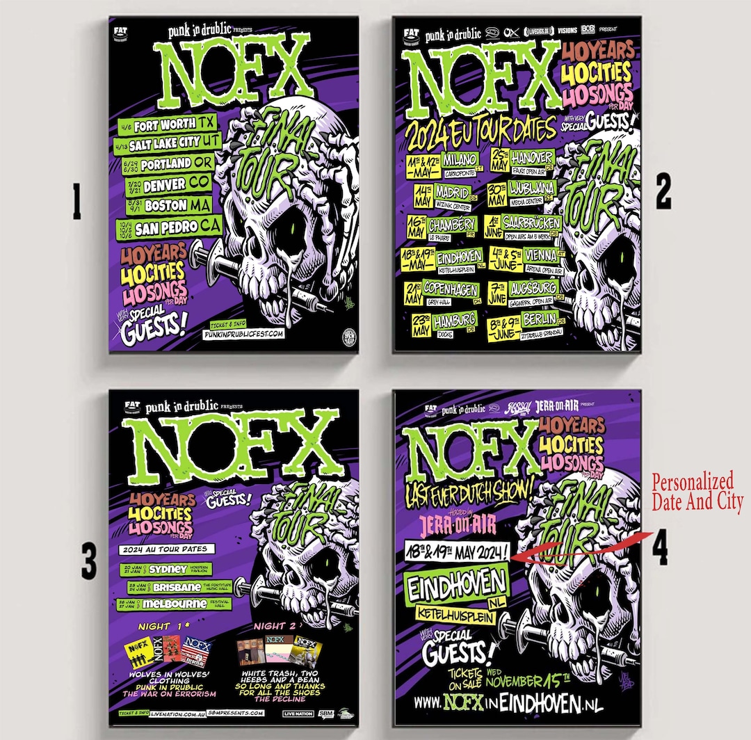 Custom FINAL NOFX TOUR 2024 Poster Etsy