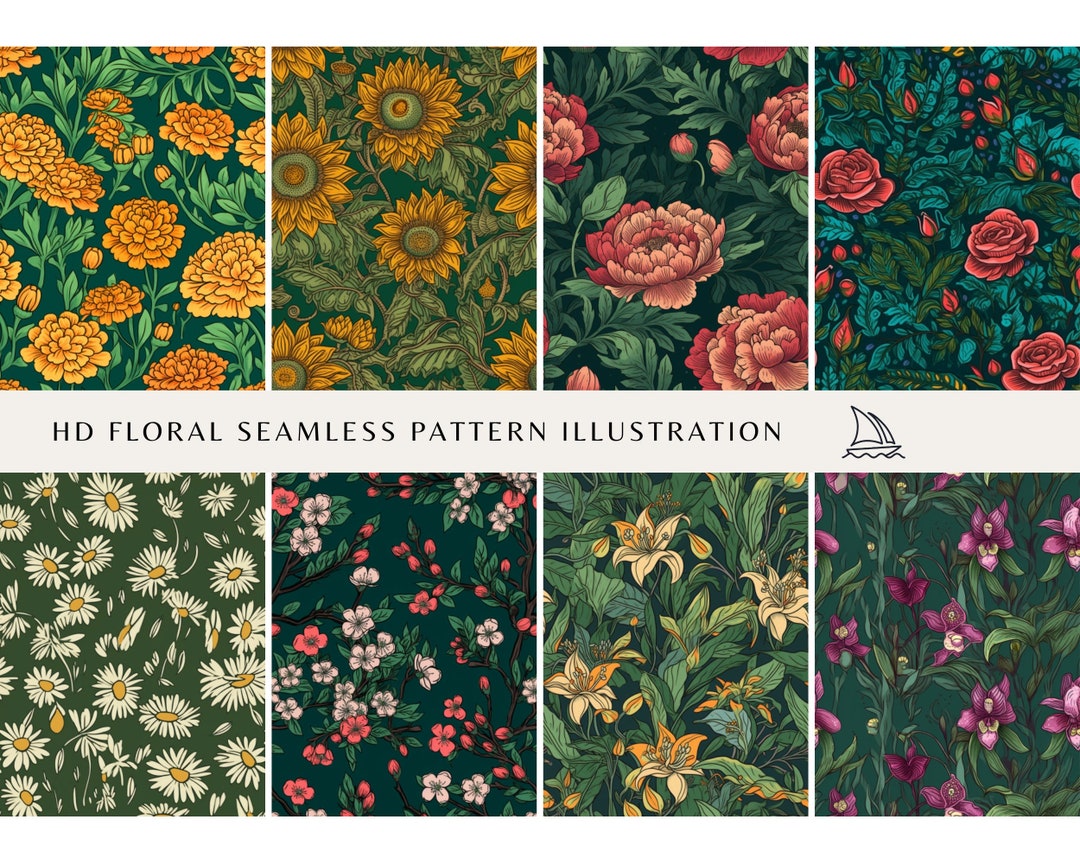 Midjourney Prompt for Seamless Patterns, HD Flowers Art, Ai Art Prompts ...