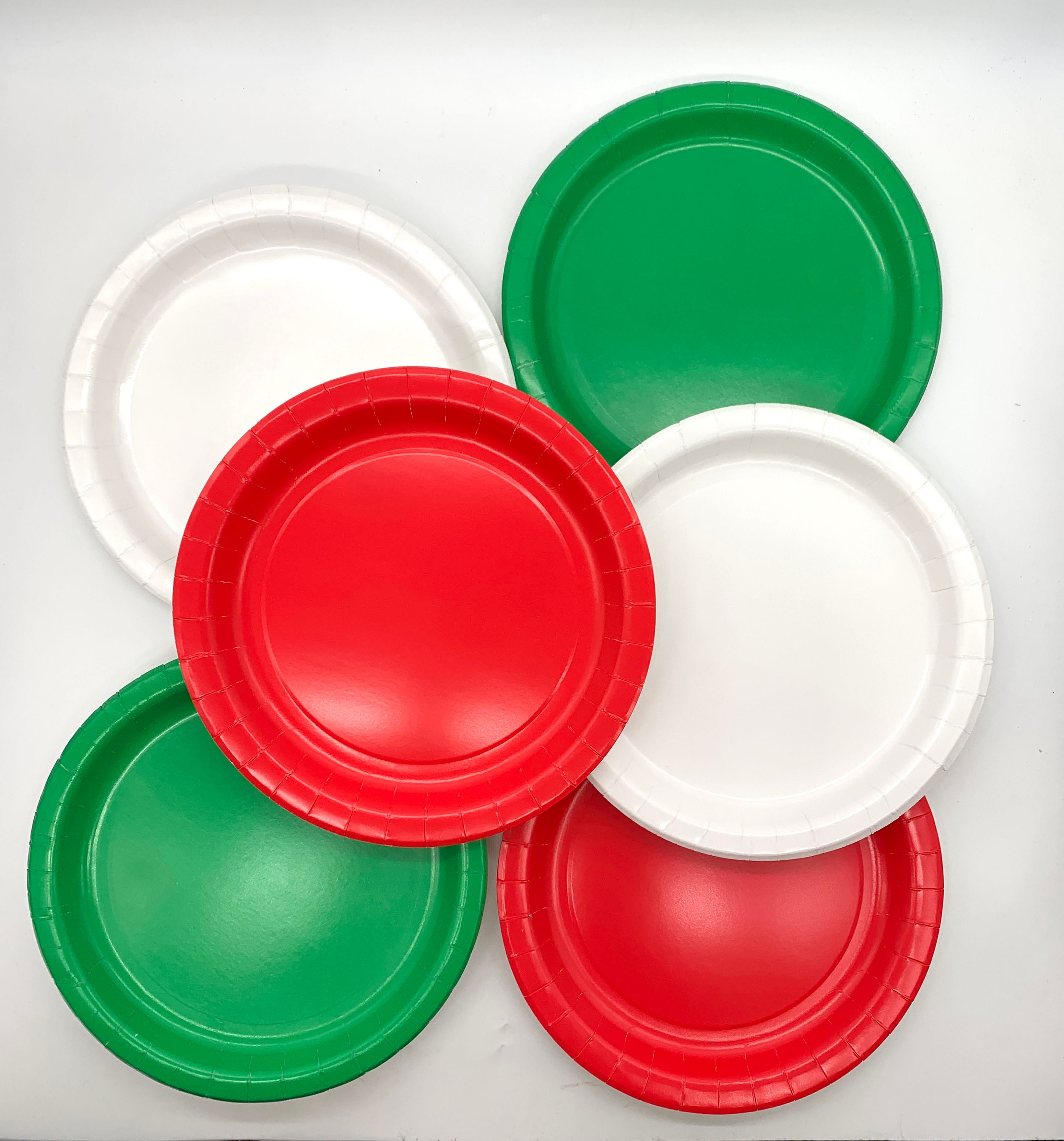 Red and green paper plates sale
