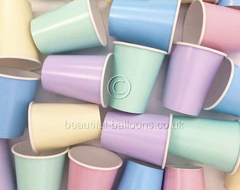 Beautiful Balloons 35 x Pastel Rainbow Ice Cream Shade Paper Party Cups - parties picnic