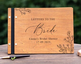 Personalized Wooden Letters To The Bride Book, Custom Bridal Shower Book, Hen Do Scrapbook, Bride Wedding Memory Album, Gifts for Bride