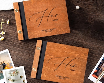 Personalized Vow Books, Custom Wedding Vow Booklets Set of 2, His and Her Vows, Engagement Gift for Couples, Wedding Keepsake for Ceremony