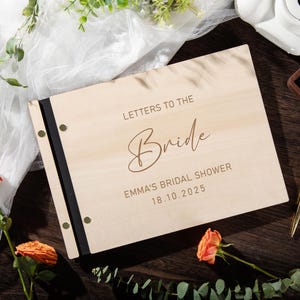 Wooden Letters To The Bride Book, Personalized Bridal Shower Book, Hen Do Scrapbook, Advice for the Bride to be, Bride Wedding Memory Album
