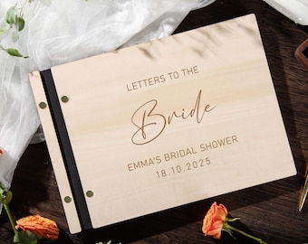 Wooden Letters To The Bride Book, Personalized Bridal Shower Book, Hen Do Scrapbook, Advice for the Bride to be, Bride Wedding Memory Album