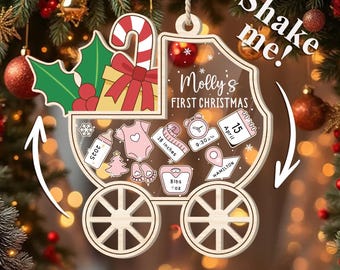 Personalized Baby's First Christmas Ornament 2025, Custom 4D Shaker Newborn Gift, Baby's Name Holiday Keepsake, Christmas Tree Decoration