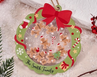 Personalized Family Christmas Ornament, Custom Acrylic Bauble