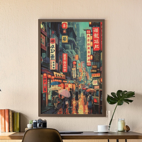 Tokyo Cityscape Art, Tokyo Art Print, Japan House Decor, Tokyo Canvas Art, Extra Large Wall Art, Tokyo Art Decor, Tokyo Travel Art Print