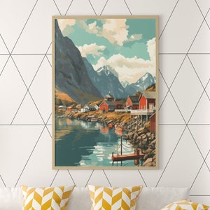 Lefoten Wall Art, Lefoten Wall Decor, Lefoten Wall Print, Lefoten Travel Art Poster, Lefoten Art Decor, Bauhaus Print, Bauhaus Poster