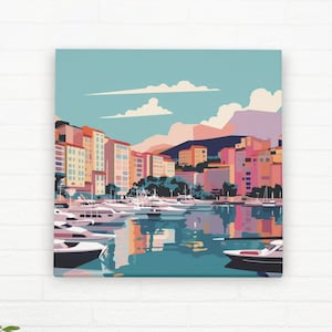 Monte Carlo Wall Art, Monte Carlo Art Poster, Monte Carlo Bay, Monte Carlo Travel, Monaco Wall Art Decor, Bauhaus Print, Bauhaus Poster