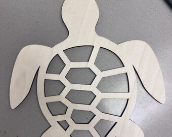 Lasr Cut Wooden Paintable Sea Turtle