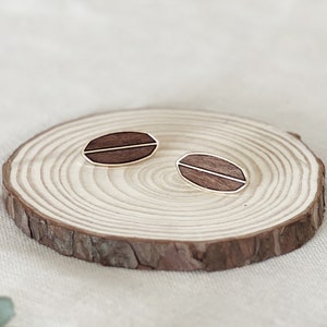 Stud earrings made of natural wood, natural jewelry minimalist, wooden jewelry handmade, wooden earrings geometric, stud earrings wood dark