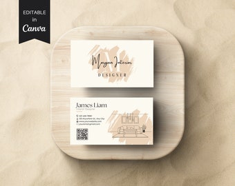 Interior Design Business Card, Architect Business Card, Minimalist Business Card, Modern Editable & Printable Business Card Canva Template