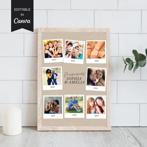Besties Photo Collage, Friendship Day Gifts, Bff Photo Collage Canva Template,  Bestie Custom frame Personalized gift, Instant download