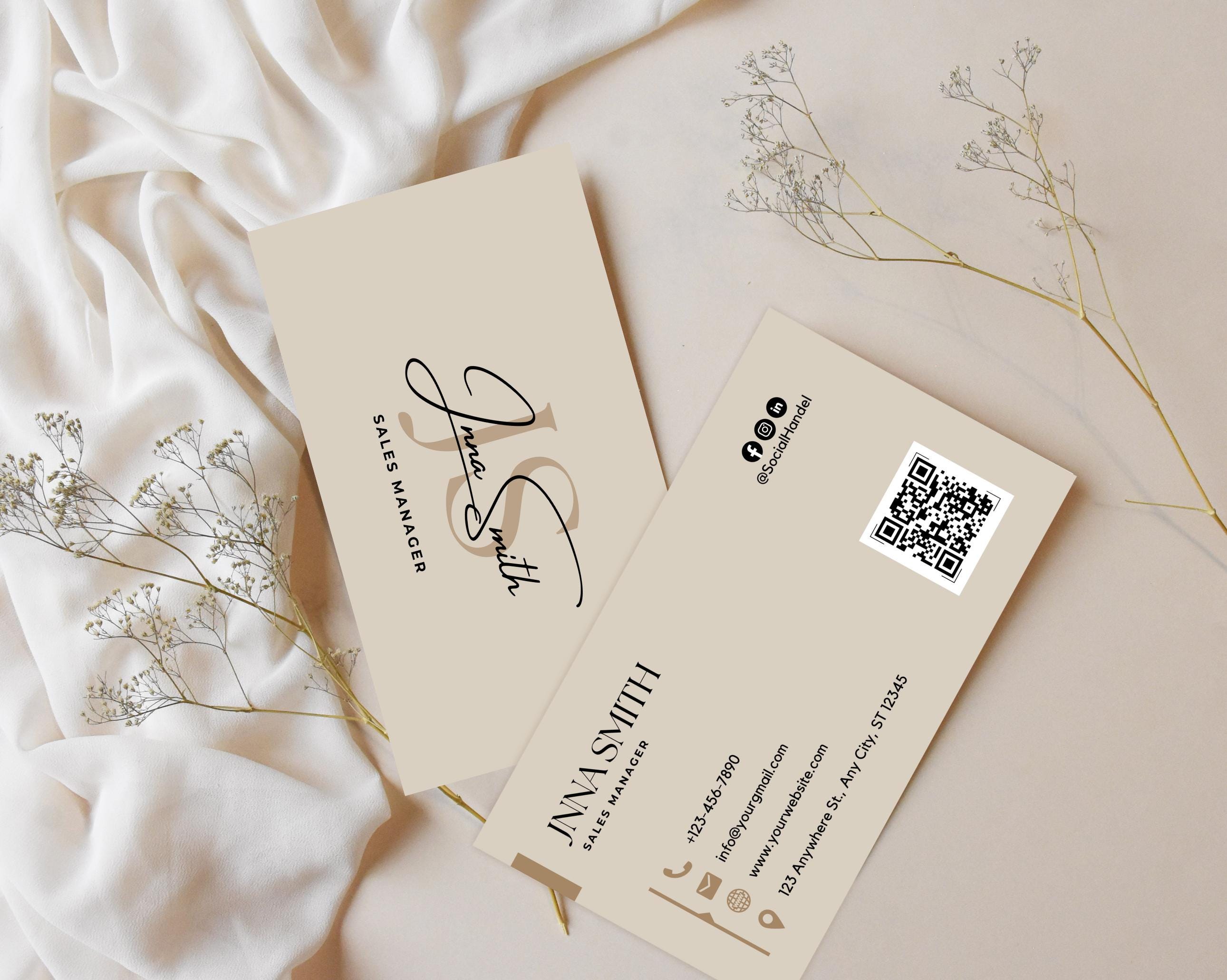 Marketing Sales Business Card, Minimal QR Code Business Card, Modern ...