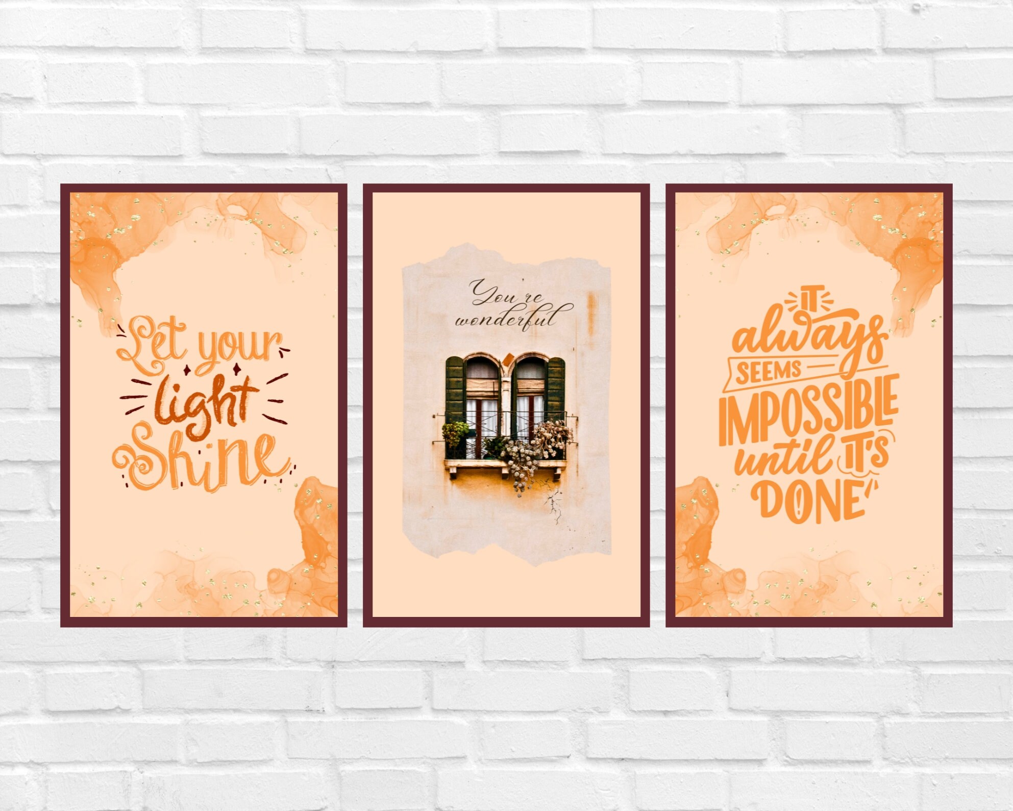Set of 3 Motivation Wall Art Quotes, Positive Affirmation Prints,  Quote Wall Art, Inspirational Quote Print, Wall Art Prints