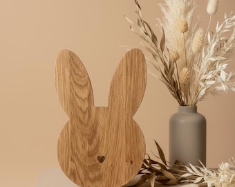 Planche à petit-déjeuner lapin en bois de chêne de haute qualité – Le cadeau de Pâques idéal pour les enfants