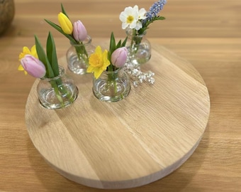 Wooden tray | Advent wreath | Round decorative tray | Wooden serving tray 4 cm