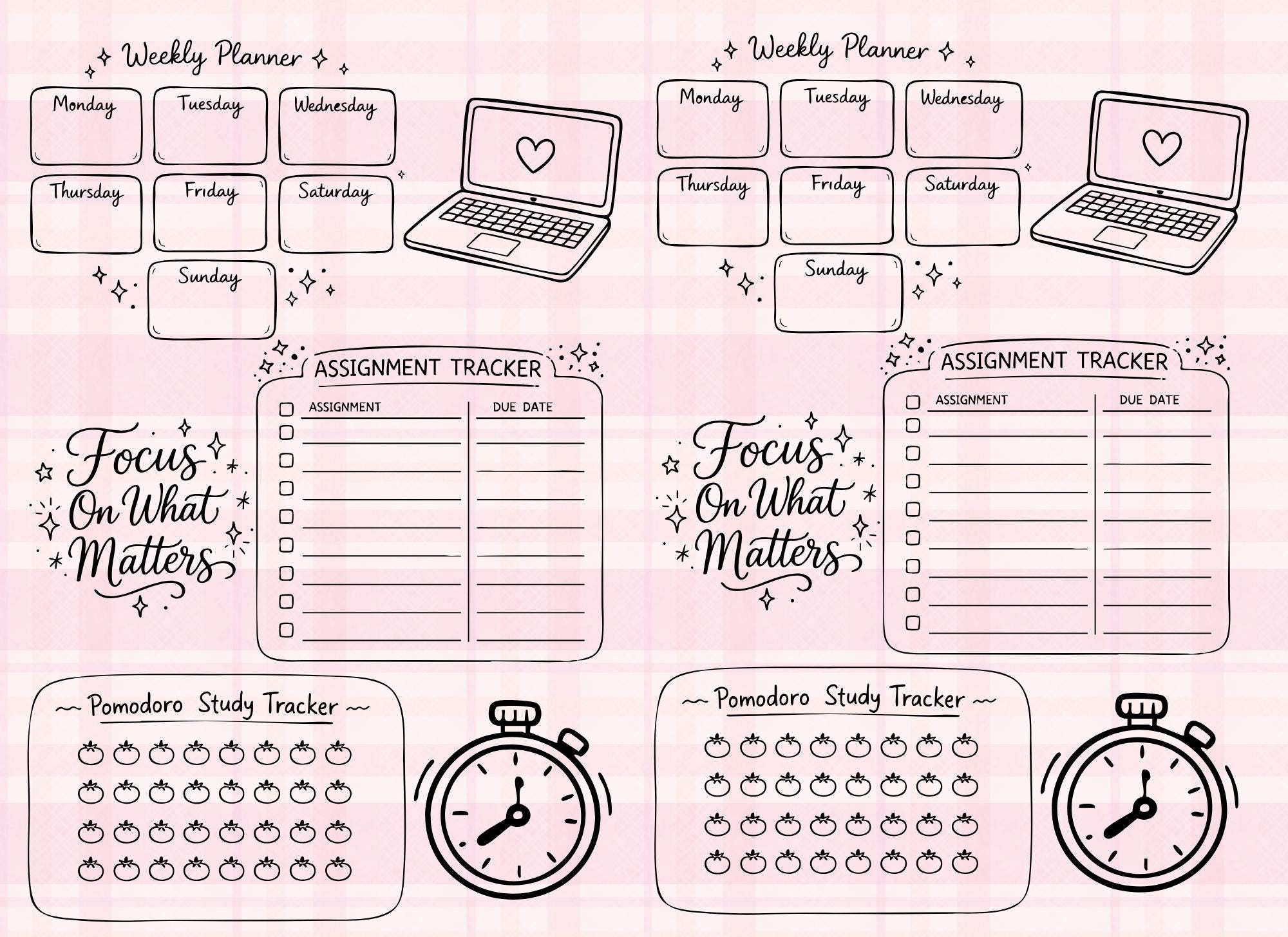Daily Planner Printable | Self Care Checklist Planner | A5 Weekly ...