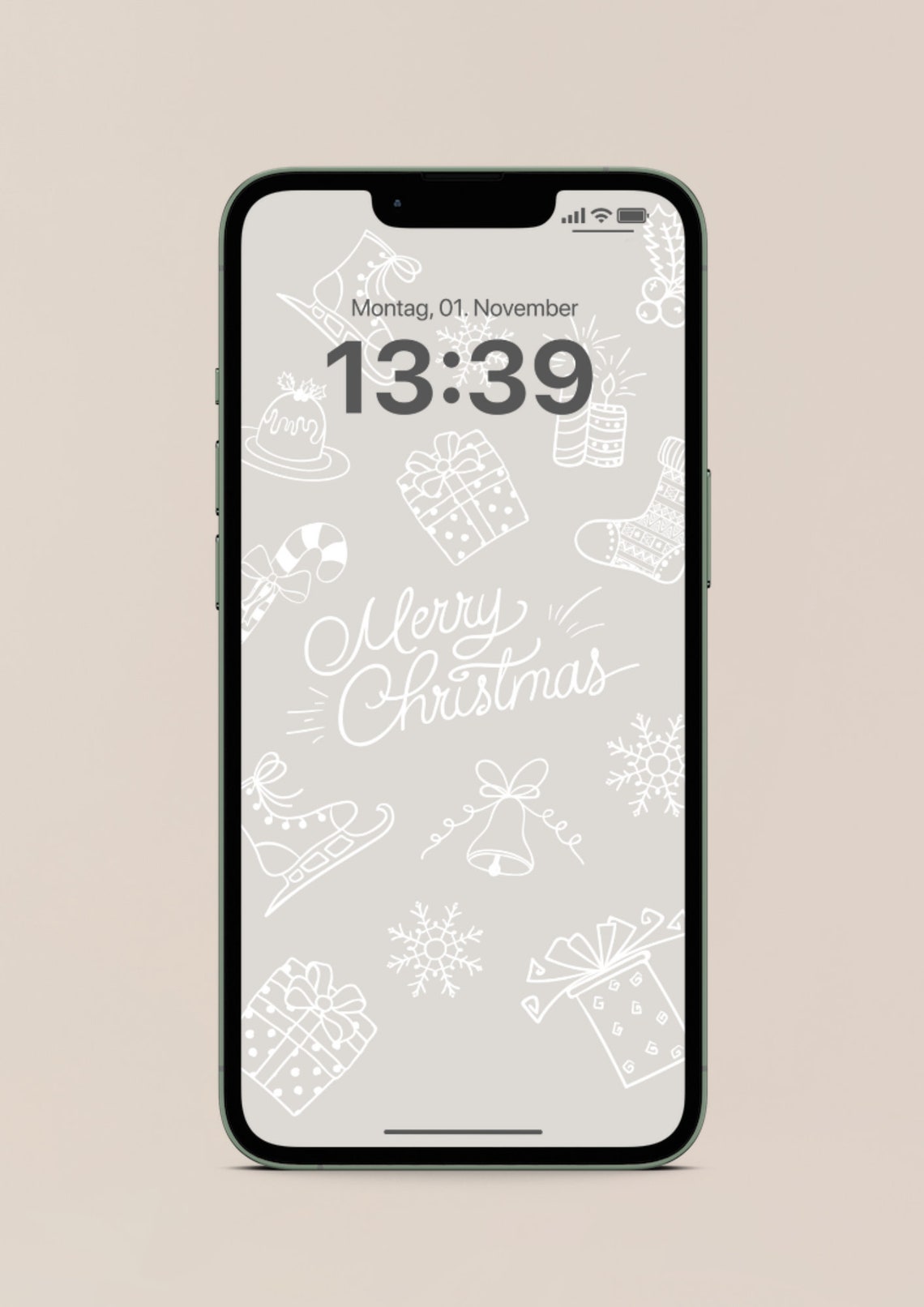 IPhone Home Screen Christmas Wallpaper Background Etsy