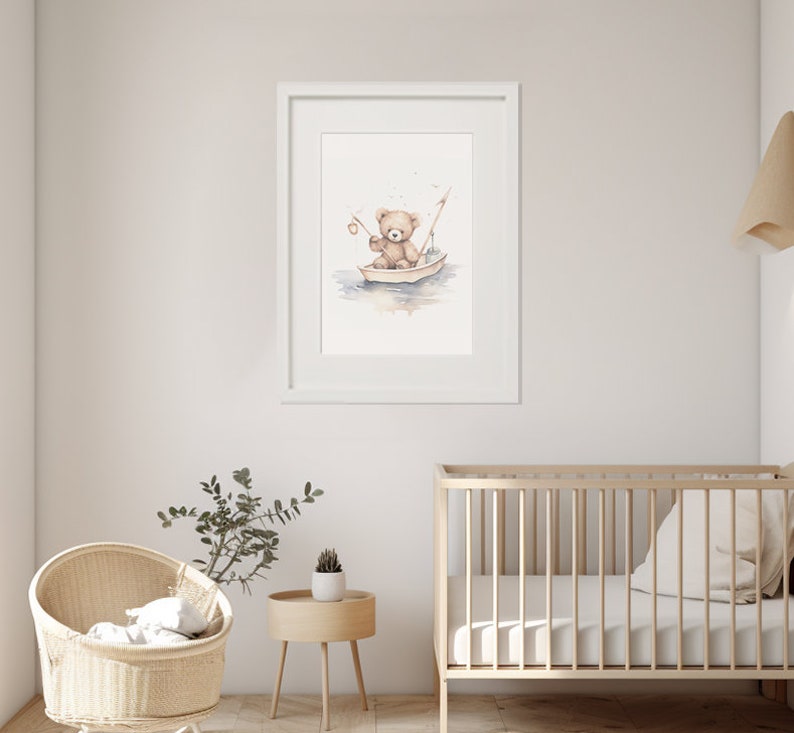 Set of 3 Teddy Bear Nursery Wall Art, Animal Print Nursery, Nursery ...