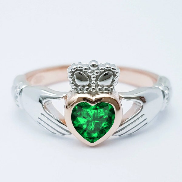 Emerald Claddagh Ring - Etsy