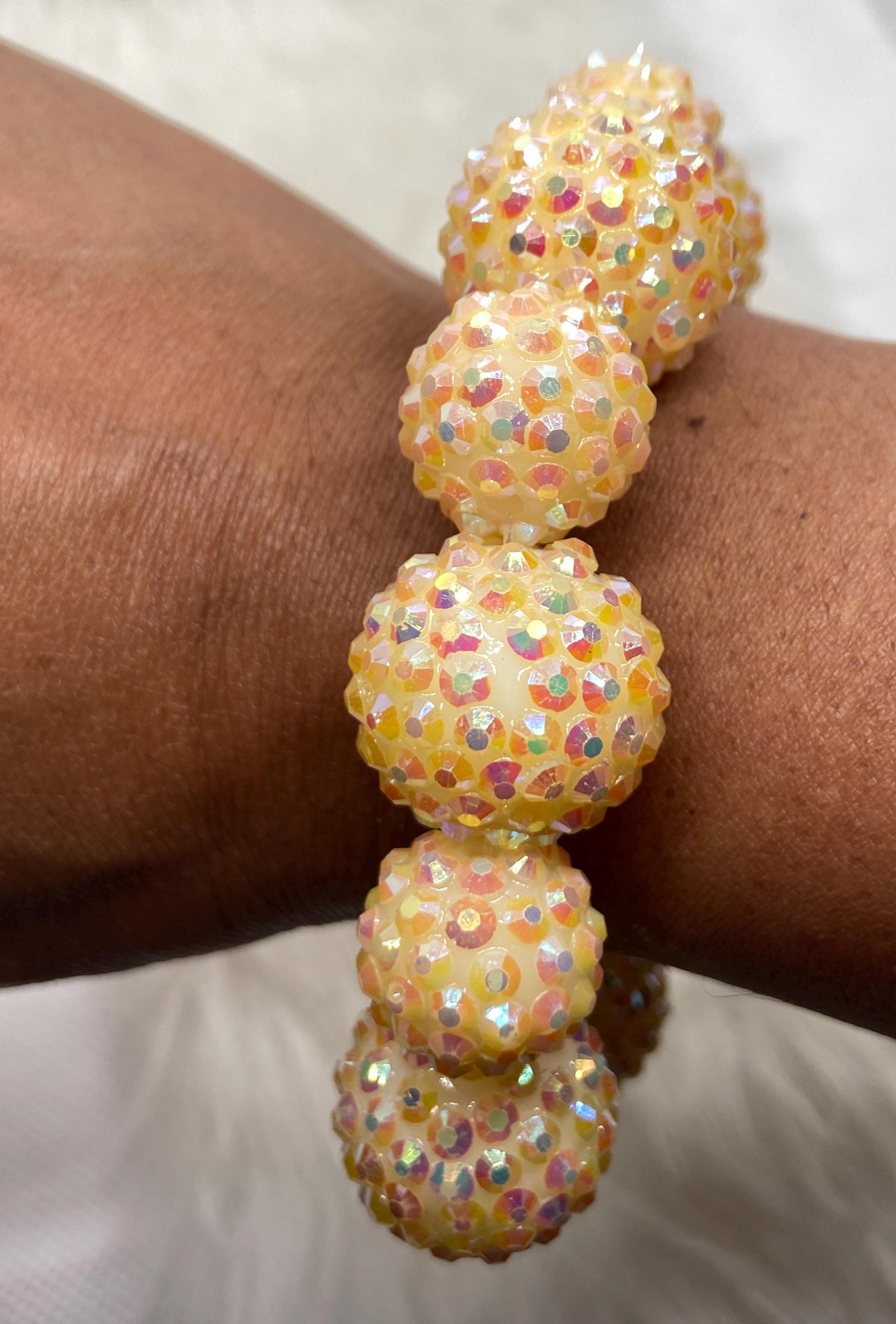 Disco Ball Bracelet - Cream - Etsy