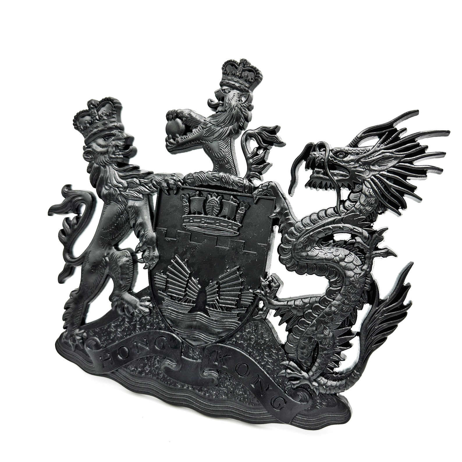 Sw Sh Emblems Metal Emblem of British Hong Kong ( 英屬 香港 金屬 徽號 ) - Etsy