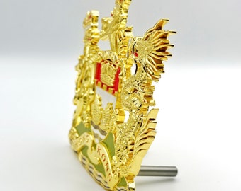 香港 アンティーク ? 金細工 な寿カード、アート、額ヒビあり、海外購入品 レア Metal Emblem of British Hong Kong ( 英屬 香港 金屬 徽號 ) - Etsy