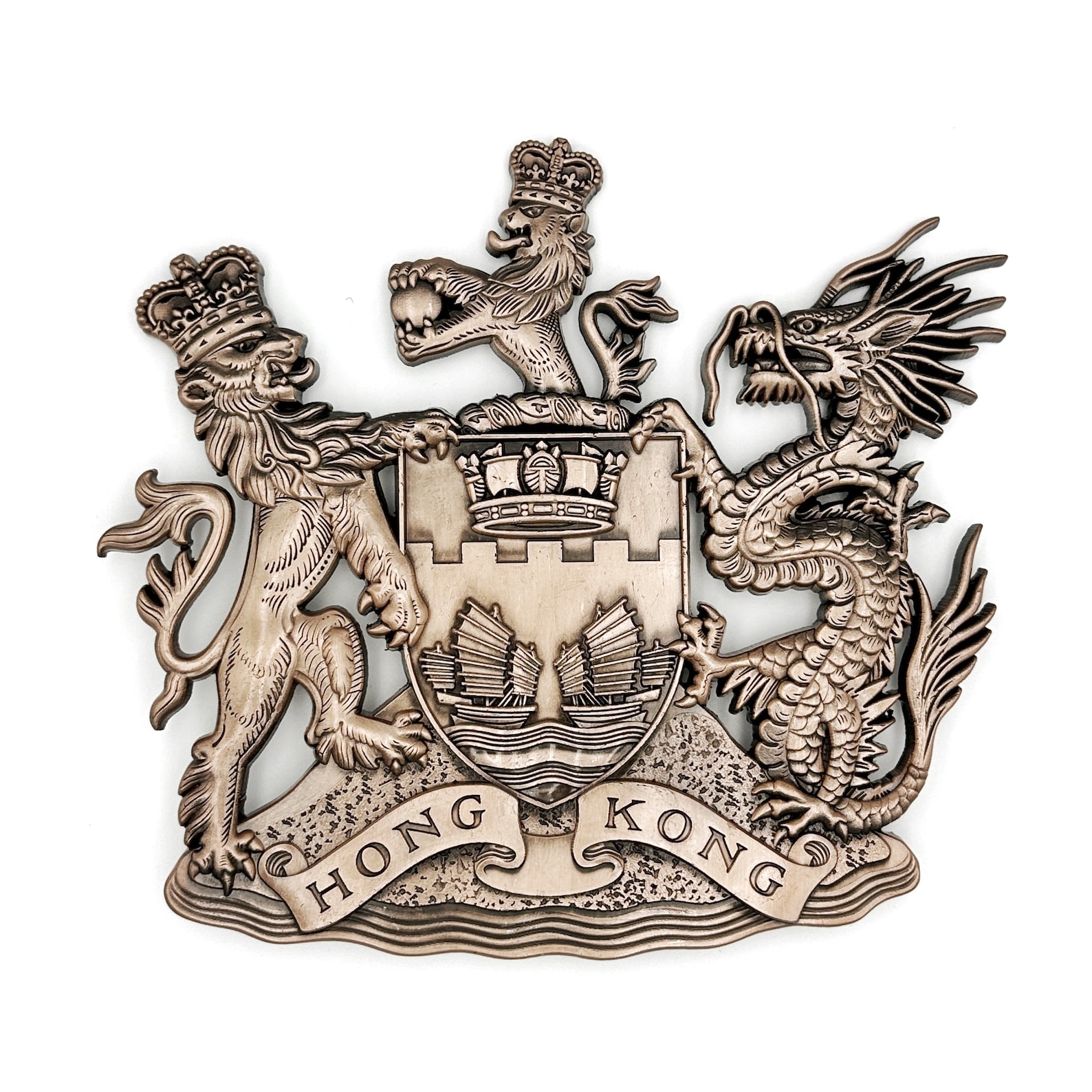 Sw Sh Emblems Metal Emblem of British Hong Kong ( 英屬 香港 金屬 徽號 ) - Etsy
