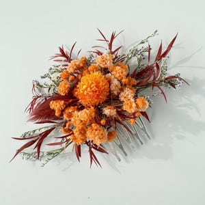 Peinetas de novia con flores silvestres de otoño, peineta de flores secas, decoración rústica para bodas, tocado de niña de las flores de otoño, peinado de novia bohemio.