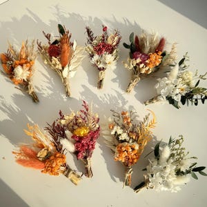 100% Natural Dried Flower Boutonniere,Boho Mini Bouquet,Groom Boutonniere,Rustic Wedding Flower Bouquet,Guest Gift For The Wedding,Gifts