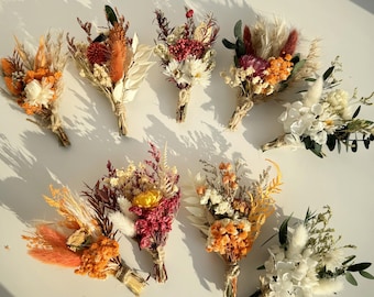 100% Natural Dried Flower Boutonniere,Boho Mini Bouquet,Groom Boutonniere,Rustic Wedding Flower Bouquet,Guest Gift For The Wedding,Gifts