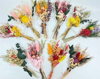Bohemian Dried Flower Mini Bouquet, Wedding Table Centerpiece, Party Favors (6-8 inches), Bridesmaid Gifts