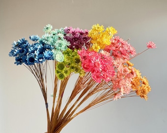 Mini flores secas en forma de estrella, arreglo floral natural, decoración para bodas, ramos de flores hechos a mano.