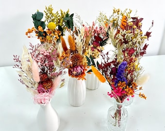 Dried Flower Mini Bouquet, Rustic Wedding Centerpiece, Bridesmaid Gift (6-8 inches)