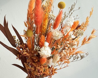 Ramo de novia de flores silvestres secas: decoración de boda bohemia, hecho a mano