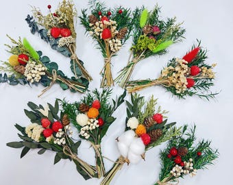 Mini ramo de flores secas a granel, decoración de boda bohemia, recuerdo floral festivo, propuesta de dama de honor