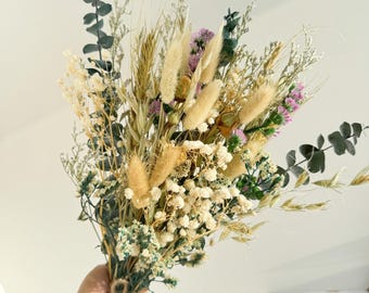 Boho Dried Flower Bouquet: Rustic Wedding Bridal Flowers, Home Decor, Handmade Bouquet Gifts